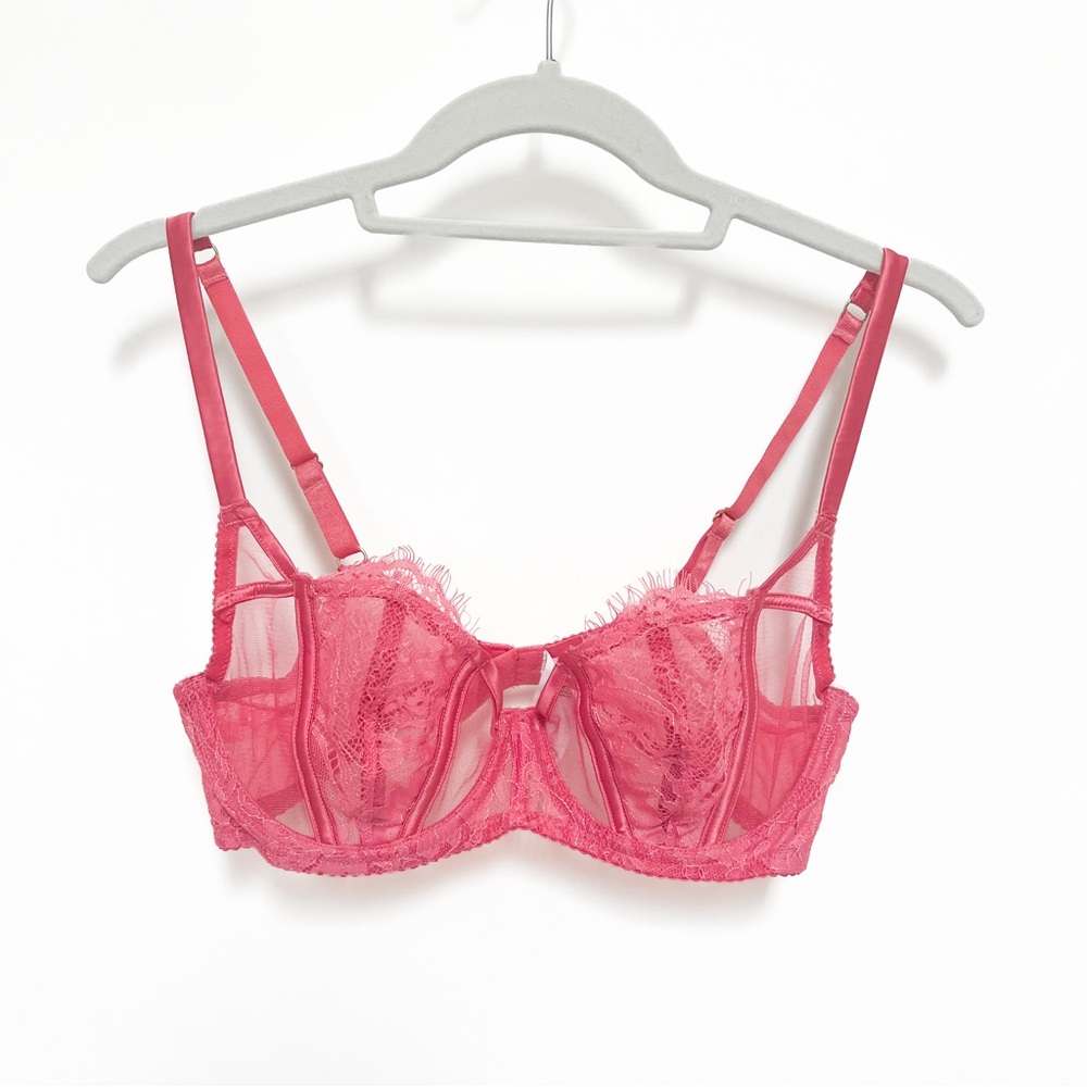 ASOS Hot Pink Lace Corset Lingerie Set - Picture 8 of 16